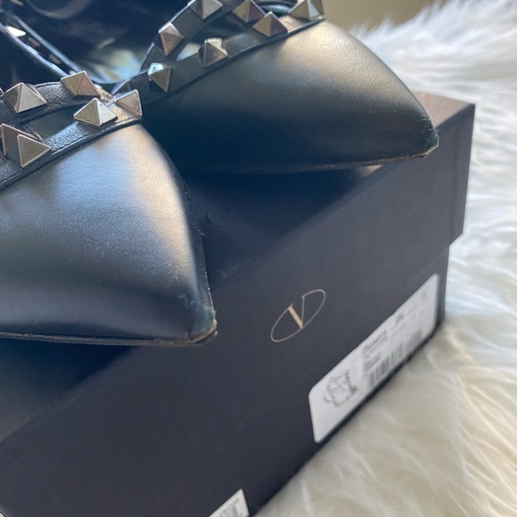 Valentino Noir Rockstud Cage Ballet Flats - Picture 5 of 9